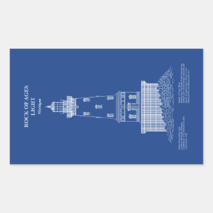 Pegatina Rectangular Faro Rock of Ages - Michigan - AD