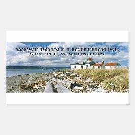 Pegatina Rectangular Faro West Point, Seattle Washington