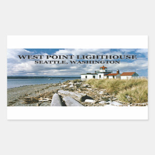 Pegatina Rectangular Faro West Point, Seattle Washington