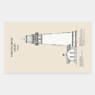 Pegatina Rectangular Faro Yaquina Head - Oregon - SBD