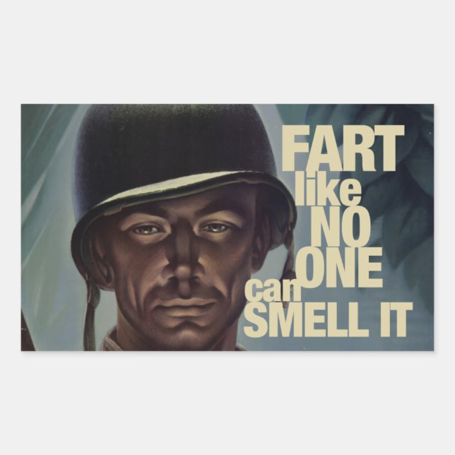 Pegatina Rectangular Fart como nadie puede olerlo (Anverso)
