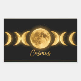 Pegatina Rectangular Fases minimalistas celestes de la luna
