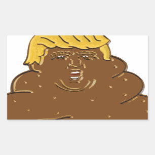 Pegatina Rectangular Fat Trump Emoji Poop