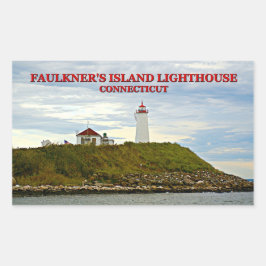 Pegatina Rectangular Faulkners Island Lighthouse, Connecticut