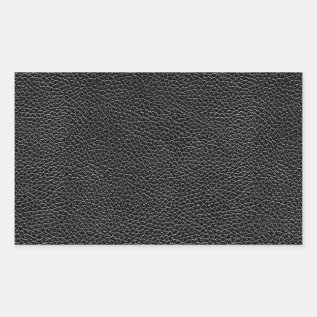 Pegatina Rectangular Faux Black Leather (Anverso)