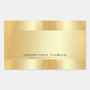 Pegatina Rectangular Faux Gold personalizado Aspecto metálico Añadir te