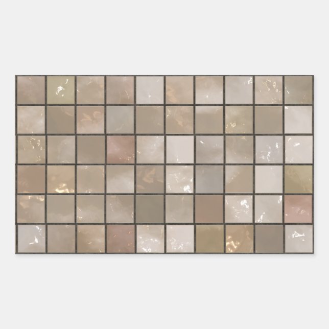 Pegatina Rectangular Faux Tan Floor Tile Image (Anverso)