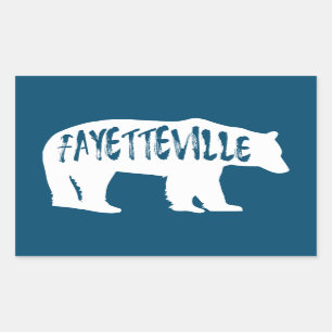 Pegatina Rectangular Fayetteville Arkansas Bear