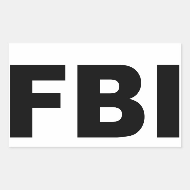PEGATINA RECTANGULAR FBI (Anverso)
