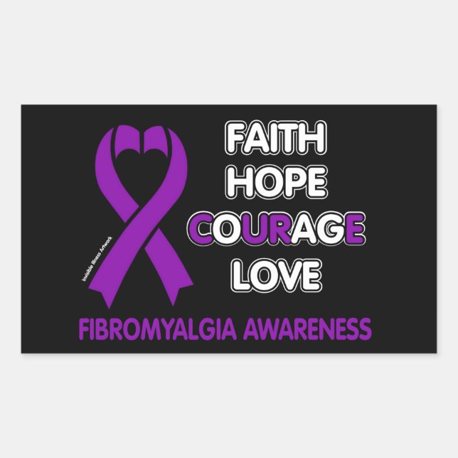 Pegatina Rectangular Fe Esperanza Coraje El Amor... Fibro (Anverso)