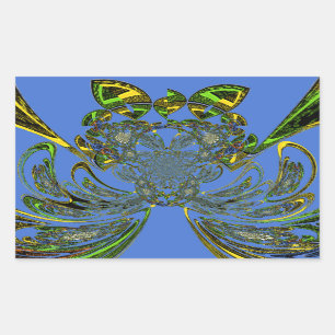 Pegatina Rectangular Feather Fish