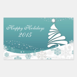 Pegatina Rectangular Felices Fiestas