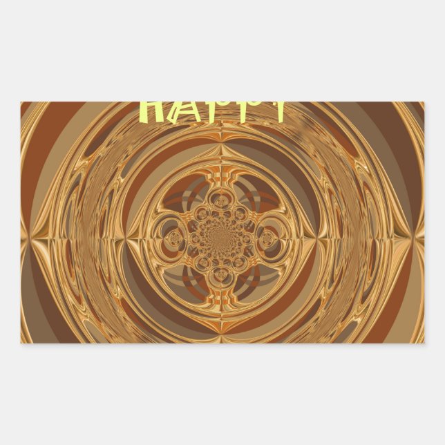 Pegatina Rectangular Felices vacaciones Circular Arte Imprimir/Diseño (Anverso)