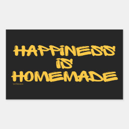 Pegatina Rectangular FELICIDAD ES cita inspiradora HOMEMADE