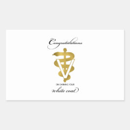 Pegatina Rectangular Felicitaciones a la ceremonia veterinaria de la ba