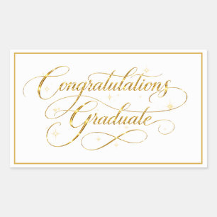 Pegatina Rectangular Felicitaciones de graduación minimalista moderna