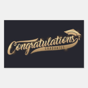 Pegatina Rectangular Felicitaciones Graduados