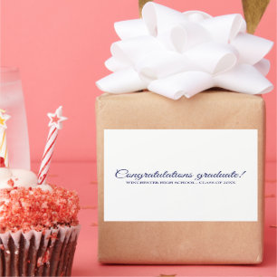 Pegatina Rectangular Felicitaciones guión de personalizado de marina bl
