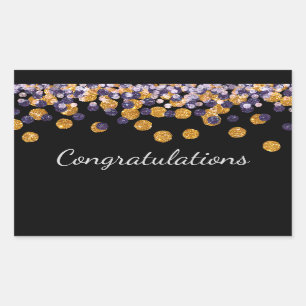 Pegatina Rectangular Felicitaciones Sparkle