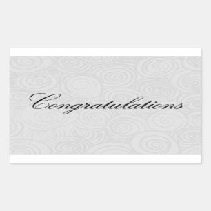 Pegatina Rectangular Felicitaciones Swirls