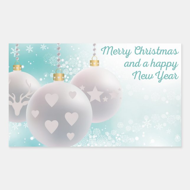 Pegatina Rectangular Feliz año nuevo (Anverso)