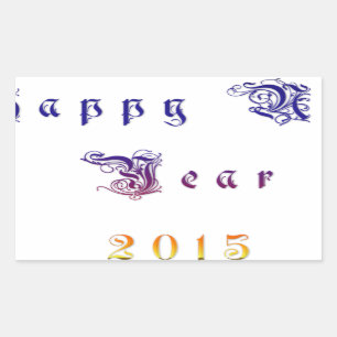 Pegatina Rectangular Feliz Año Nuevo 2015 Hakuna Matata deseos.png