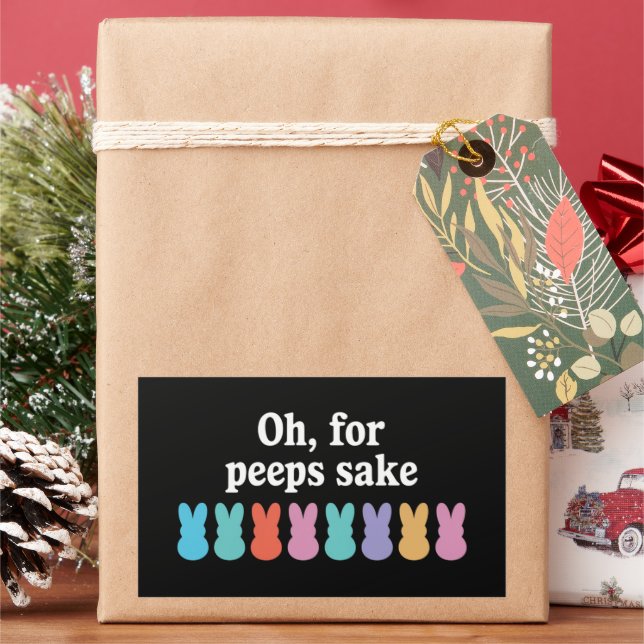 Pegatina Rectangular Feliz Carnaval religioso cristiano conejo de Pascu (Vacaciones)