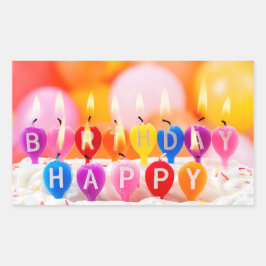 Pegatina Rectangular Feliz cumpleaños