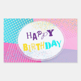Pegatina Rectangular Feliz cumpleaños