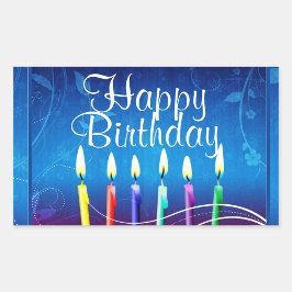 Pegatina Rectangular Feliz cumpleaños