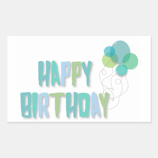 Pegatina Rectangular Feliz Cumpleaños (Anverso)