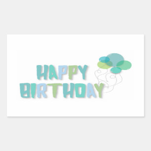 Pegatina Rectangular Feliz Cumpleaños