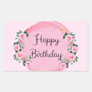 Pegatina Rectangular Feliz cumpleaños