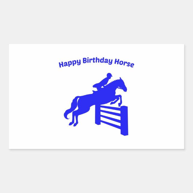Pegatina Rectangular Feliz cumpleaños, cazador de caballos, amante de l (Anverso)