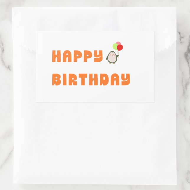 Pegatina Rectangular Feliz Cumpleaños Cute Colorful Sticker – Fun Cumpl (Bolso)