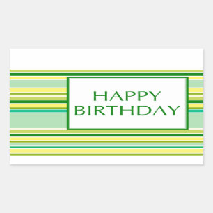 Pegatina Rectangular feliz cumpleaños (lemonLime)