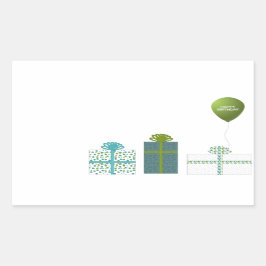 Pegatina Rectangular Feliz cumpleaños Minimalista moderno