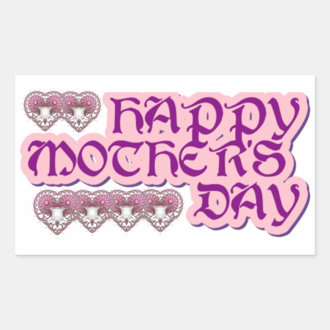 Pegatina Rectangular feliz día de la madre (Anverso)