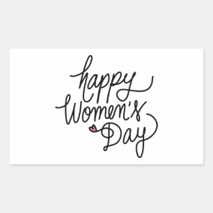 Pegatina Rectangular Feliz Día de la Mujer