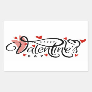 Pegatina Rectangular Feliz Día de San Valentín