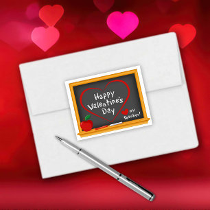 Pegatina Rectangular Feliz día de San Valentín