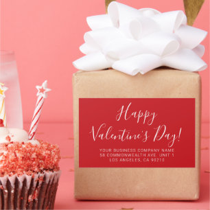 Pegatina Rectangular Feliz Día de San Valentín, dirección de escritura