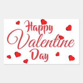 Pegatina Rectangular Feliz Día de San Valentín Sticker