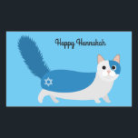 Pegatina Rectangular Feliz Gato Kitty de Hanukkah<br><div class="desc">¡Celebremos Chanukah con nuestros adorables y festivos gatos gatitos!</div>