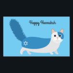 Pegatina Rectangular Feliz Gato Kitty de Hanukkah<br><div class="desc">¡Celebremos Chanukah con nuestros adorables y festivos gatos gatitos!</div>