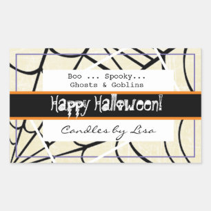 Pegatina Rectangular Feliz Halloween Candle Making Labs