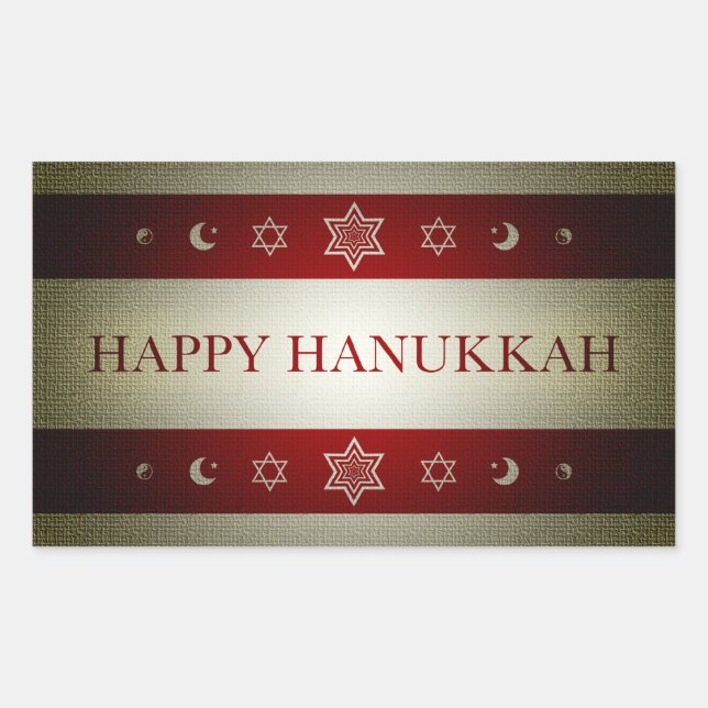 Pegatina Rectangular feliz hanukkah (Anverso)
