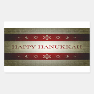 Pegatina Rectangular feliz hanukkah