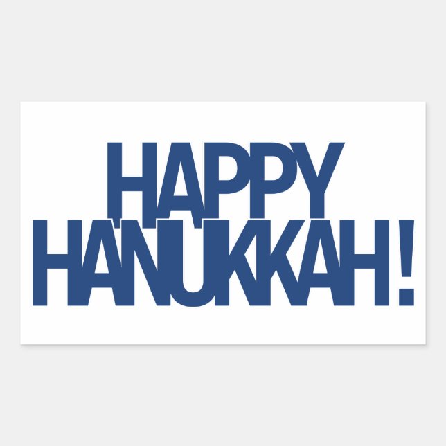 Pegatina Rectangular Feliz Hanukkah (Anverso)