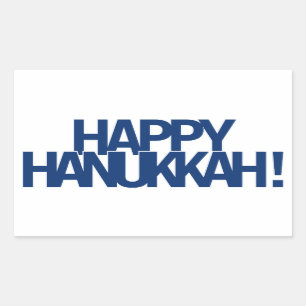 Pegatina Rectangular Feliz Hanukkah